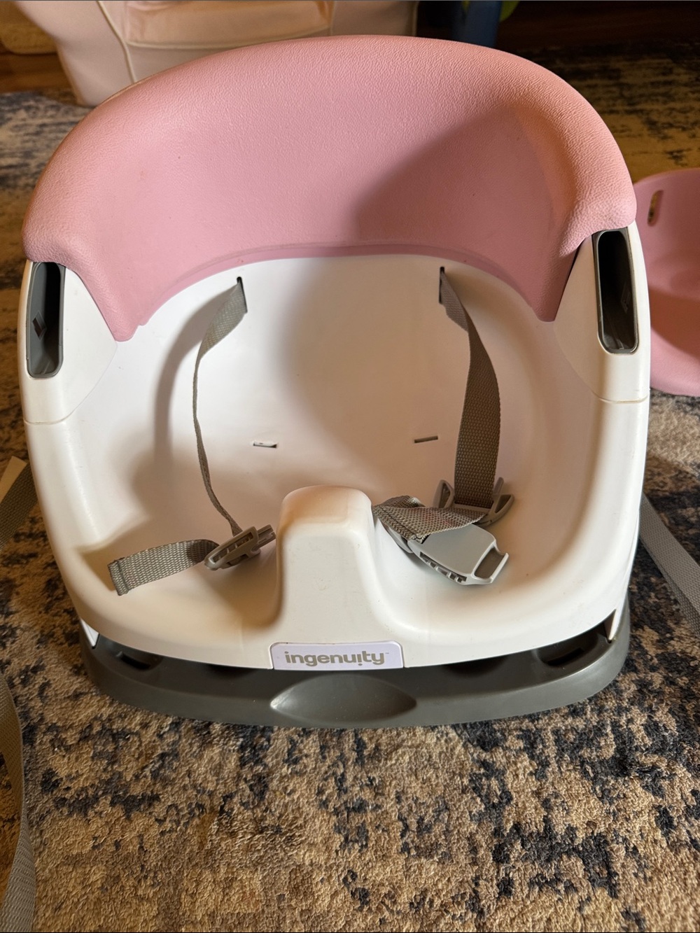 Ingenuity Pink & White Baby Booster Seat